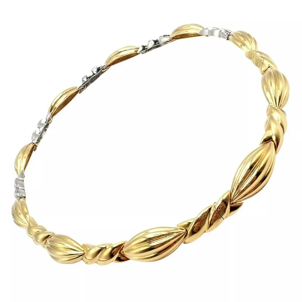 Authentic! Tiffany & Co 18k Yellow + White Gold 4ct Diamond Candy Necklace